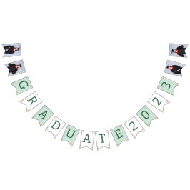 Moderner Eleganter Senior Green Themed Abschluss Wimpelkette