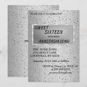 Moderner, eleganter Silber-Glitzer Save the Date