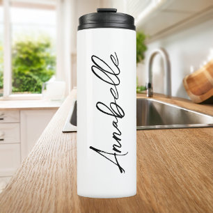 Moderner eleganter Skriptname Thermosbecher