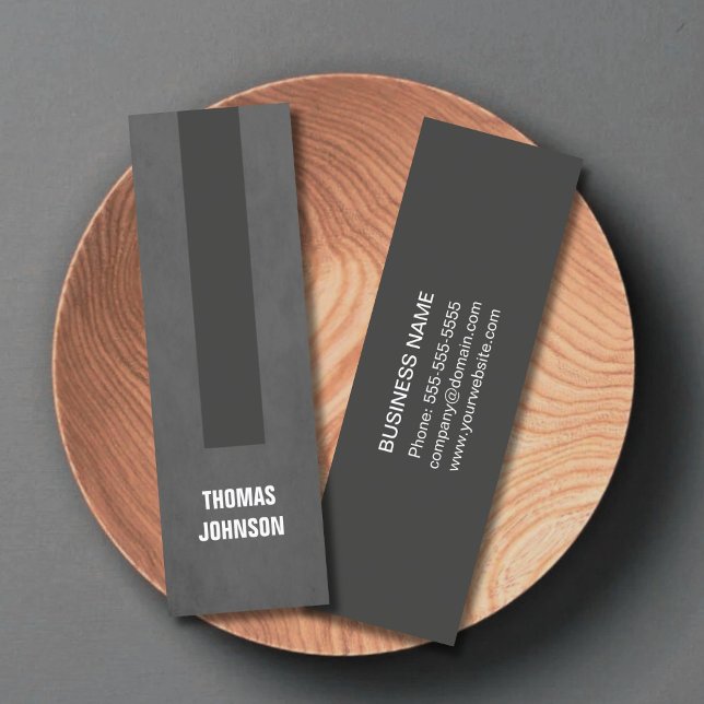 Moderner, eleganter Texturgrau Stripe-Berater Mini Visitenkarte (Von Creator hochgeladen)