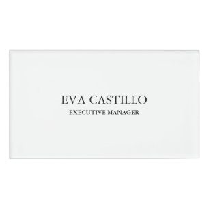 Moderner, eleganter und einfacher White Manager Namenschild