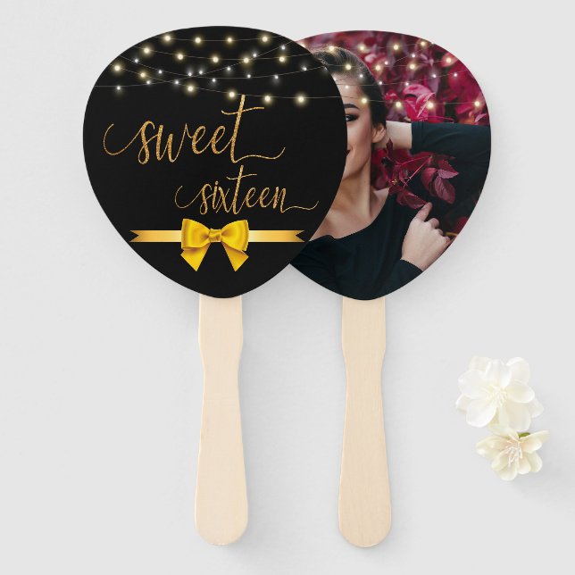 Moderner, eleganter und süßer 16 Hand-Hand-Fan Fächer (Vorne und Hinten)