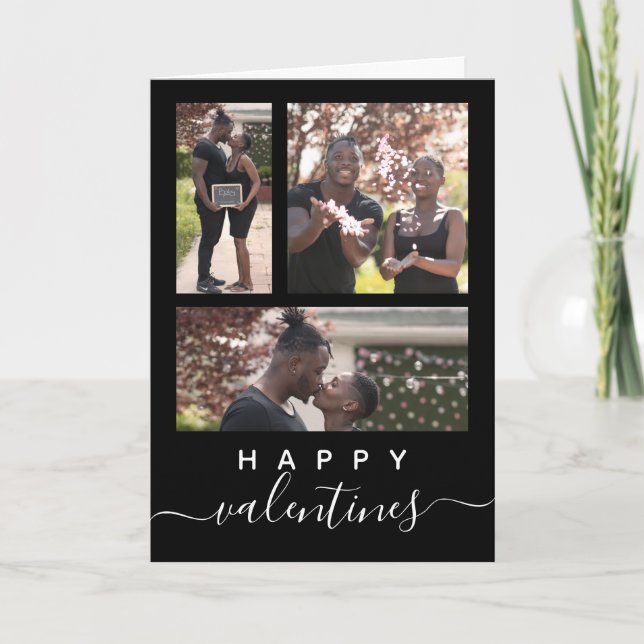 Moderner, eleganter Valentinstag für Fotosammlunge Karte (Vorderseite)
