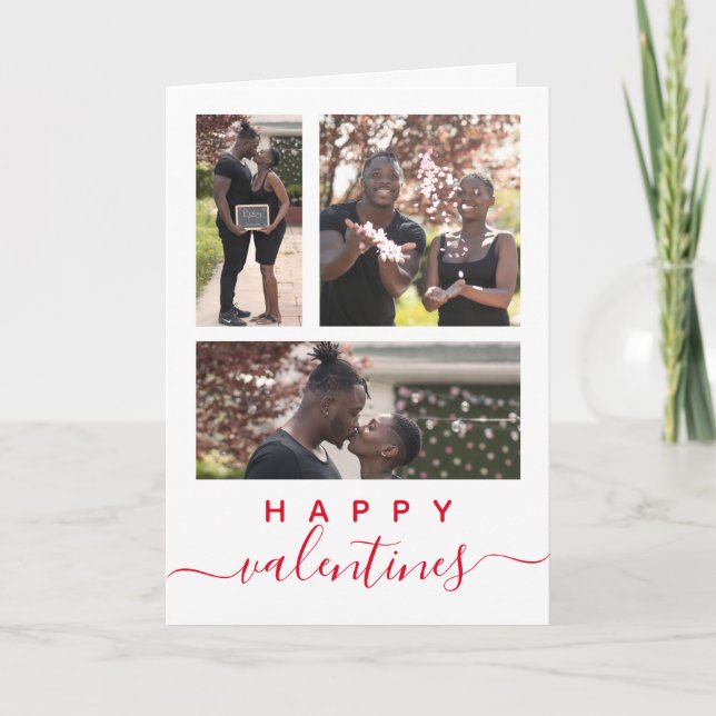 Moderner, eleganter Valentinstag für Fotosammlunge Karte (Vorderseite)