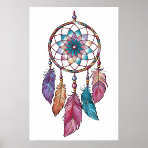 Moderner, eleganter Wasserfarbenboho-Träumer Poster