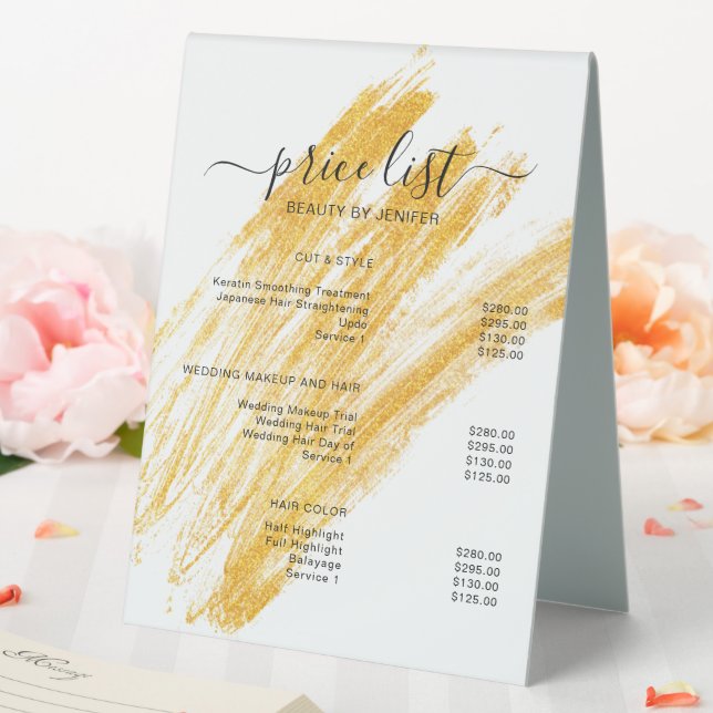 Moderner Eleganter Wave Glitzer Tischaufsteller (In Situ (Hochzeit))