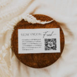 Moderner Eleganter Wedding Honeymoon Fund QR Code Begleitkarte<br><div class="desc">Eine moderne und elegante Honeymoon Fund QR Code Umschließungskarte. Der gesamte Text kann leicht mit Ihrer Nachricht und Zahlungsdetails (Zelle,  PayPal und Venmo) und Ihrem QR-Code personalisiert werden. Entsprechende Artikel in unserem Shop Cava Party Design</div>