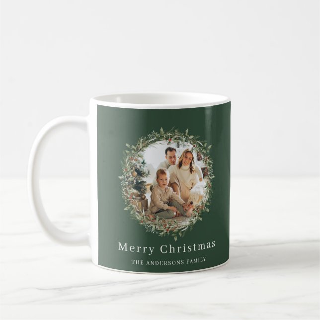 Moderner, eleganter Weihnachtskranz Kaffeetasse (Links)