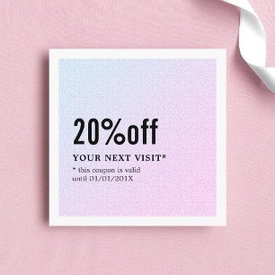 Moderner eleganter weißer Pastell Beauty Coupon