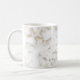 Moderner eleganter weißes Goldmarmor-Name - Tasse