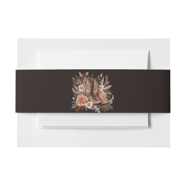 Moderner Eleganter Western - Blume Einladungsbanderole (Vorderseite Beispiel)