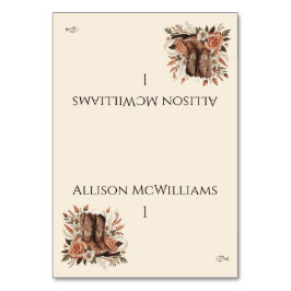 Moderner Eleganter Western - Blume-Fisch Tischnummer