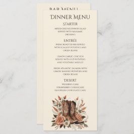 Moderner Eleganter Western - Blume Menükarte