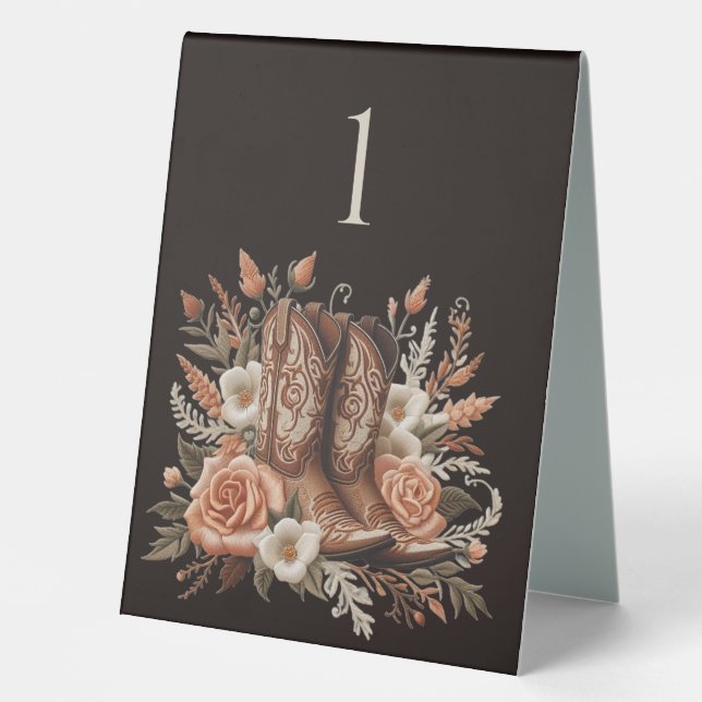 Moderner Eleganter Western - Blume Tischaufsteller (Vorderseite)