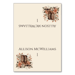 Moderner Eleganter Western - Blume Tischnummer