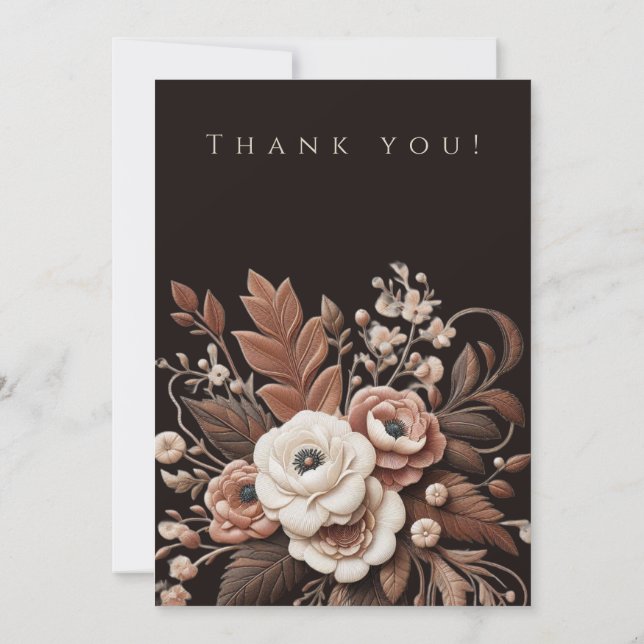 Moderner Eleganter Western - Blumen Einladung (Rückseite)