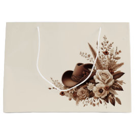 Moderner Eleganter Western - Blumen Große Geschenktüte