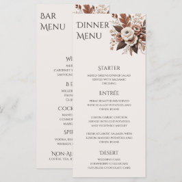 Moderner Eleganter Western - Blumen Menükarte