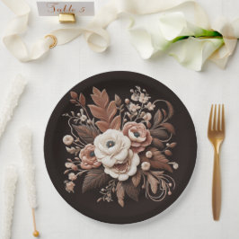 Moderner Eleganter Western - Blumen Pappteller