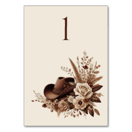 Moderner Eleganter Western - Blumen Tischnummer