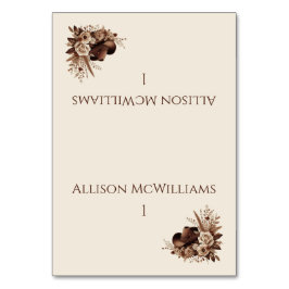 Moderner Eleganter Western - Blumen Tischnummer