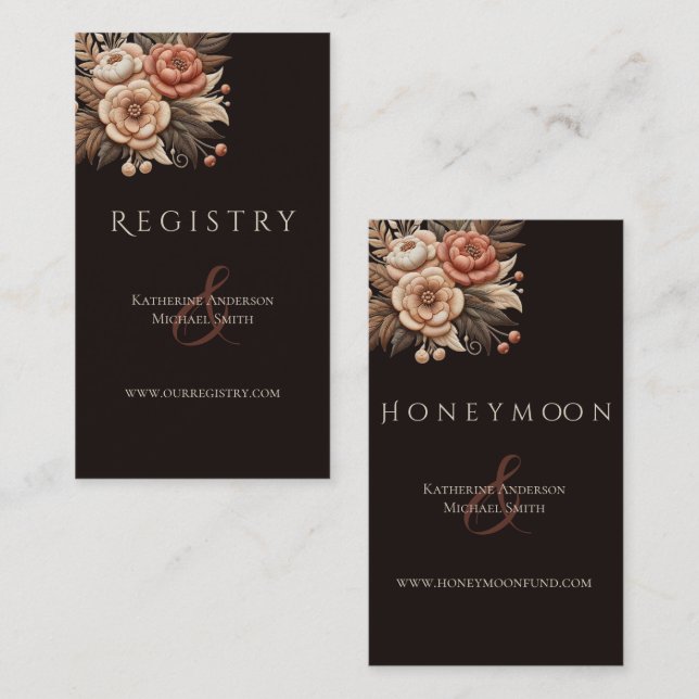 Moderner Eleganter Western - Blumen Visitenkarte (Vorne/Hinten)