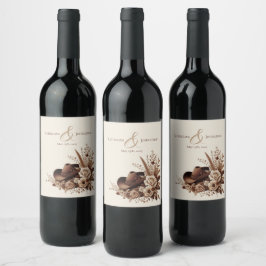 Moderner Eleganter Western - Blumen Weinetikett