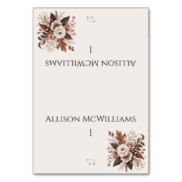 Moderner Eleganter Western - Blumenmeatensymbol Tischnummer