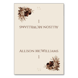 Moderner Eleganter Western - Blumenmeatensymbol Tischnummer