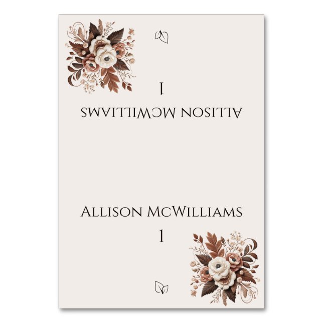 Moderner Eleganter Western - Vegetarier Tischnummer (Vorderseite)