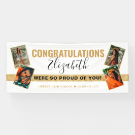 Moderner, eleganter White Gold Foto Collage Abschl Banner