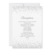 Moderner Eleganter White Silver Glitzer Empfang