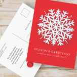 Moderner Eleganter Winter Snow Flake Weihnachten Postkarte<br><div class="desc">Ihr Firmenlogo kann hier hinzugefügt werden: http://www.zazzle.com/store/selectpartysupplies</div>
