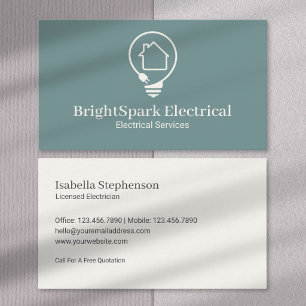 Moderner Elektroinstallateur Professionell Minimal Visitenkarte