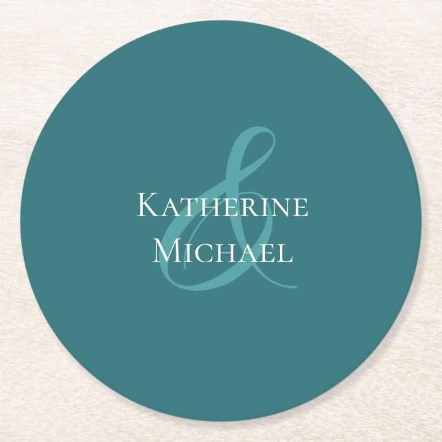 Moderner Emerald Green Wedding Paper Untersetzer (Vorderseite)