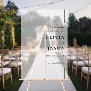 Moderner Empfang für MinimalWedding Acrylschild
