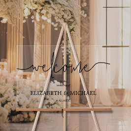 Moderner Empfang für MinimalWedding Acrylschild