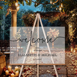 Moderner Empfang für MinimalWedding Acrylschild