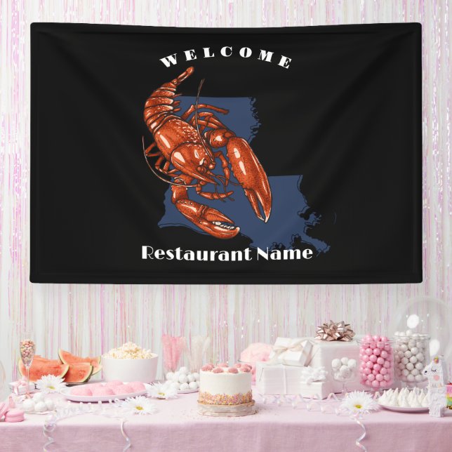 Moderner Empfang Rote Krebse Louisiana individuell Banner (Party)