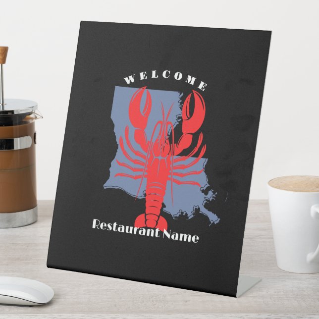 Moderner Empfang Rote Krebse Louisiana individuell Sockelschild (In Situ)