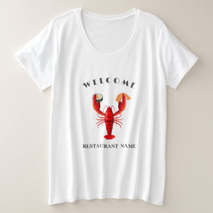 Moderner Empfang von Meeresfrüchten Hummer Sushi i Große Größe T-Shirt