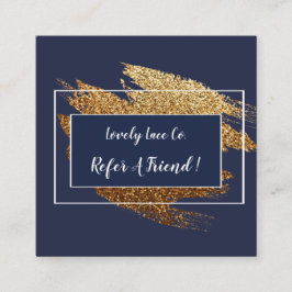 Moderner Entwurf des Blaus und des Goldes Empfehlungskarte