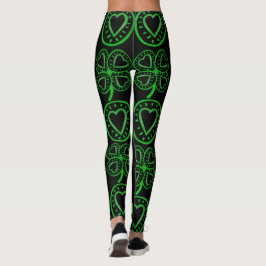 Moderner Entwurfs-Klee-Herz-St Patrick Tag L 5 Leggings