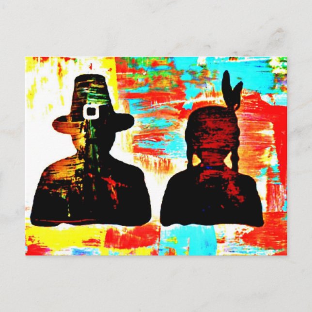 Moderner Erntedank Feiertagspostkarte (Vorderseite)