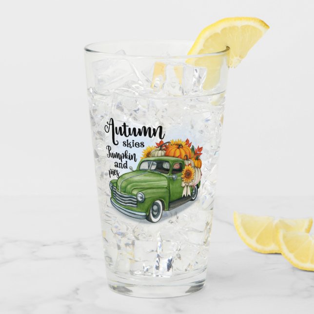 Moderner Erntedank Schöne Herbstsammlung Glas (Rückseite Ice)