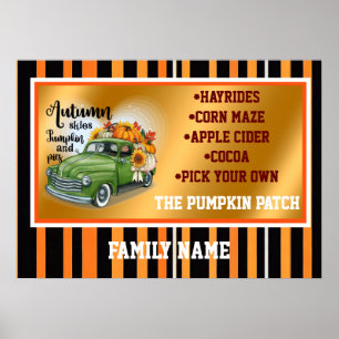 Moderner Erntedank Schöne Herbstsammlung Poster