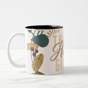 Moderner Erntedankfest-Tischdeko-Kranz Zweifarbige Tasse