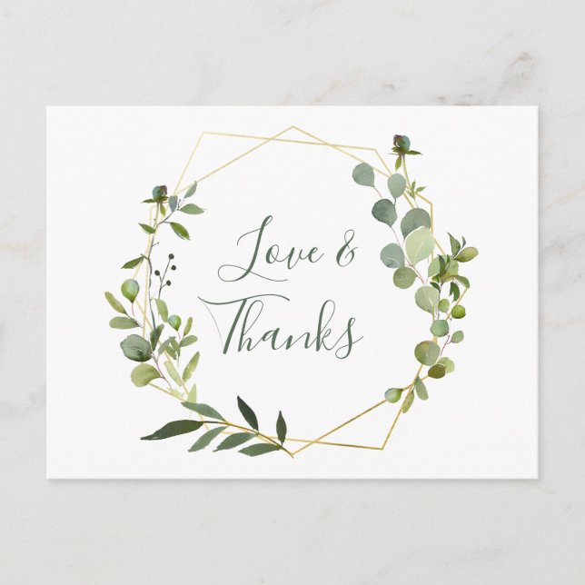 Moderner Eukalyptus Geometrischer Rahmen Vielen Da Postkarte (Vorderseite)