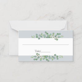 Moderner Eukalyptus-Hochzeitstisch Platzkarte