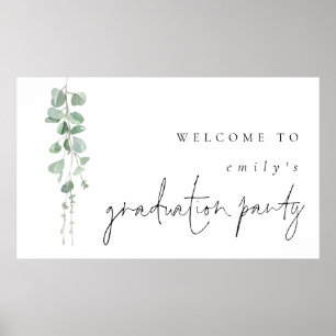 Moderner Eukalyptus-Name Willkommen bei der Gradui Poster